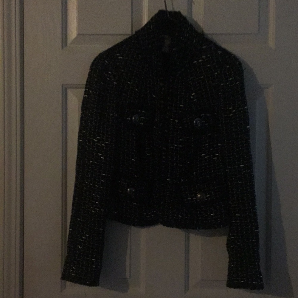 Per se Wool Suit in Black and Gold